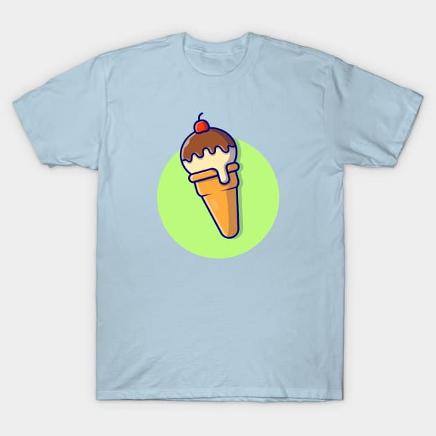 Ice Cream Cone Cartoon Vector Icon Illustration T-Shirt by Catalyst Labs